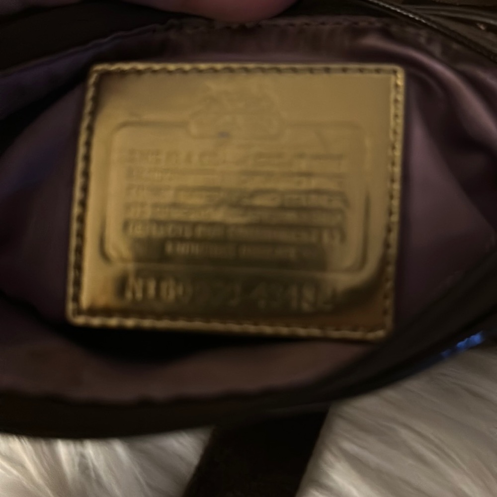 Coach Dark Brown Signature Canvas Crossbody with Gold Hardware - Picture 11 of 14